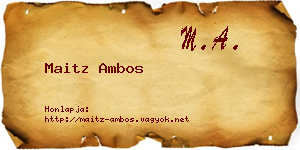 Maitz Ambos névjegykártya